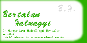 bertalan halmagyi business card